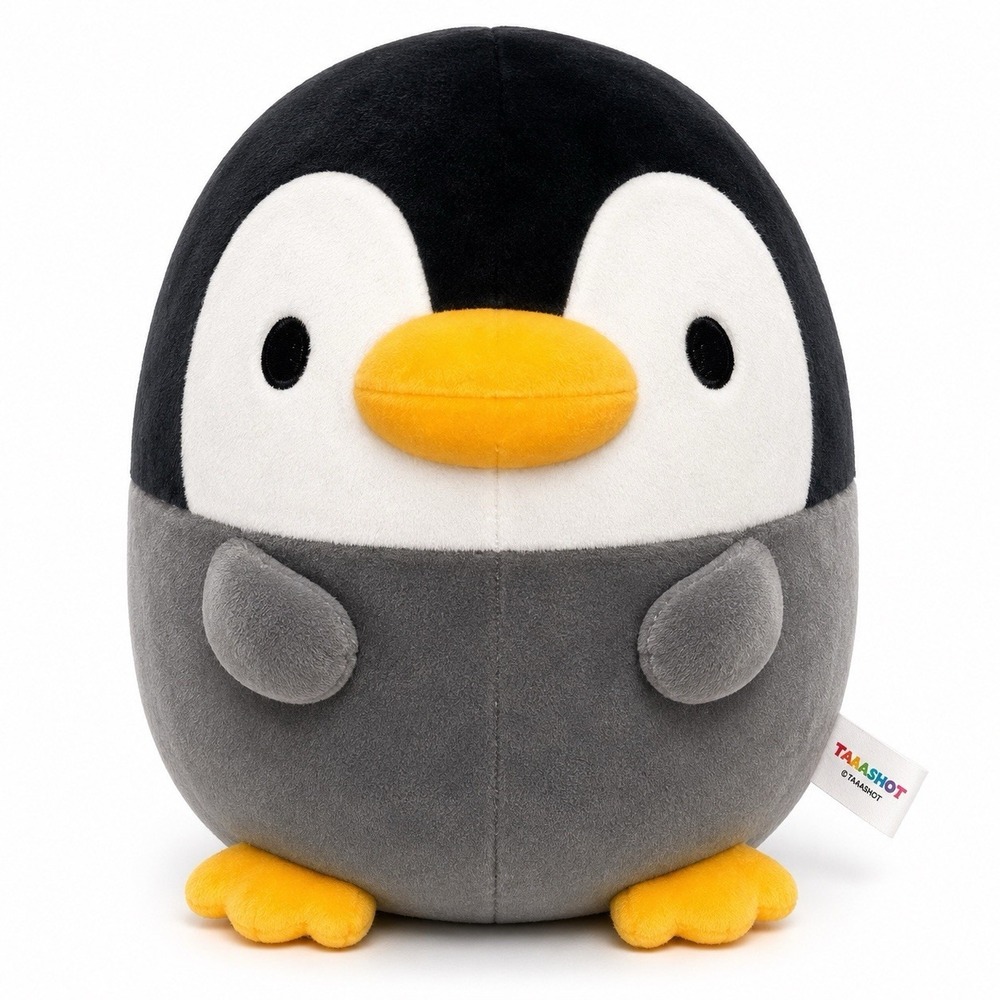 Takashoji Penguin Plush 13" Gray Black Brid Stuffed Animal Round Soft Toy 2022